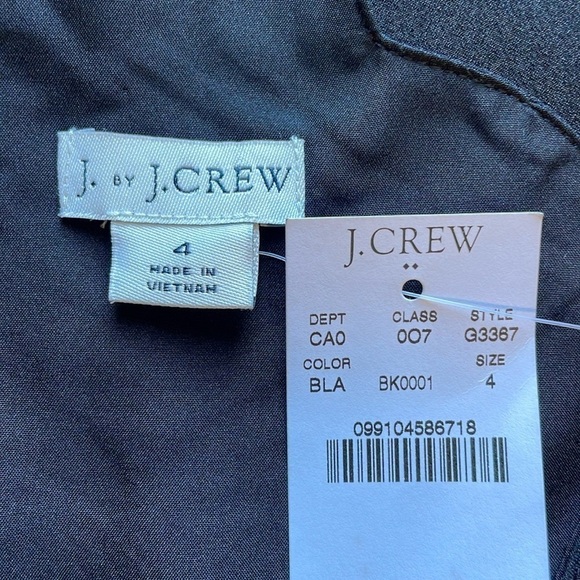 NWT J.Crew Scallop Tank Top 4 Black Loose Racer Contemporary Neutral Classy - Picture 10 of 12